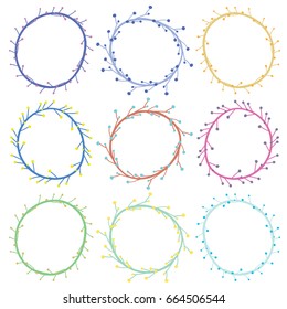 Vector Laurel Wreath Flora theme on a white background set