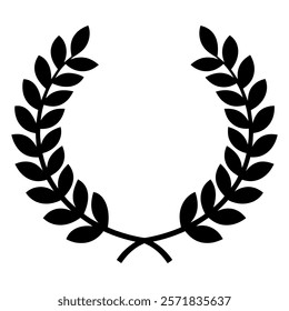 Vector laurel wreath icon design isolated on white background.