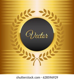 Vector. Laurel wreath on a gold background.