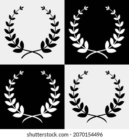Vector laurel wreath. Symbol of voctory and achievement. Design element for decoration of medal, award, coat of arms or anniversary logo