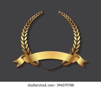 Vector laurel wreath.Laurel wreath with ribbon.