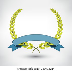 Vector laurel wreath.Laurel wreath with ribbon.