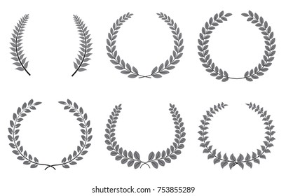 Vector laurel wreaths collection.