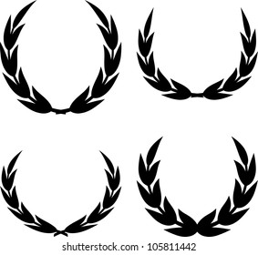 Vector laurel wreaths illustrations isolated