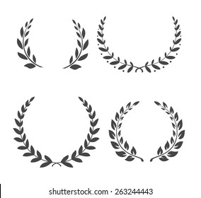 Vector Laurel wreaths. Winner leaf of Glory isolated on white. EPS 10