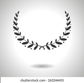 Vector Laurel wreaths. Winner leaf of Glory isolated on white. EPS 10