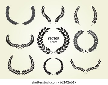 Vector laurel wreaths.Wreath collection.