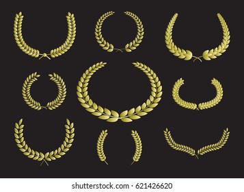 Vector laurel wreaths.Wreath collection.