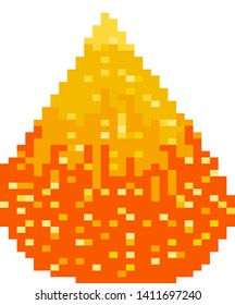 vector lava drop illustration in pixel graphic