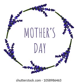 Vector lavander frame  greeting card Mother's day