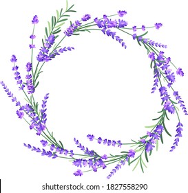 Vector lavender frame on the white background