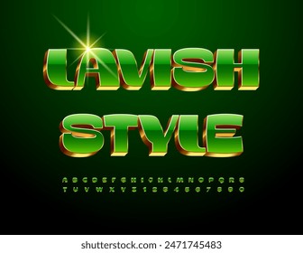 Vector Lavish Style Font. Exclusive 3D Alphabet Letters and Numbers set.