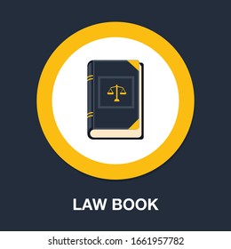 vector law book icon - legal judge book - judgment concept