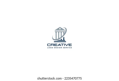 Vector law firm logo or lawyer logo with creative element style elegant logo