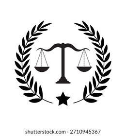 Vector del logotipo de la firma de abogados. Logotipos de despachos de abogados con pilares y escala de justicia. 
