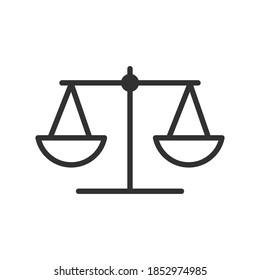 Vector Escala de ley del icono de justicia Icono de balance de peso, Ilustración vectorial de stock aislada en fondo blanco.