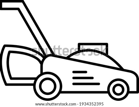 Vector Lawnmover Outline Icon Design
