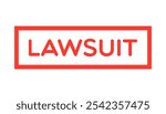 Vector Lawsuit Label on White Background