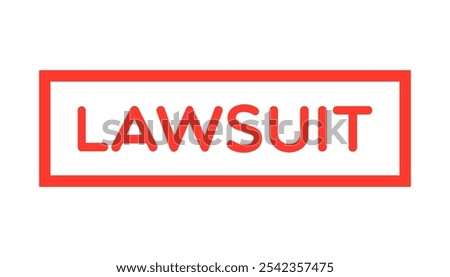 Vector Lawsuit Label on White Background
