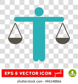 Vector Lawyer EPS vector icon. Illustration style is flat iconic bicolor grey and cyan symbol on a transparent background.