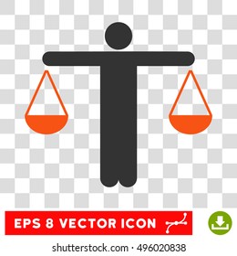 Vector Lawyer EPS vector pictogram. Illustration style is flat iconic bicolor orange and gray symbol on a transparent background.