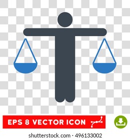 Vector Lawyer EPS vector pictogram. Illustration style is flat iconic bicolor smooth blue symbol on a transparent background.