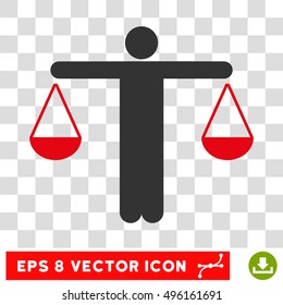 Vector Lawyer EPS vector pictogram. Illustration style is flat iconic bicolor intensive red and gray symbol on a transparent background.