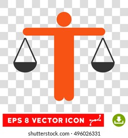 Vector Lawyer EPS vector pictograph. Illustration style is flat iconic bicolor gray and orange symbol on a transparent background.