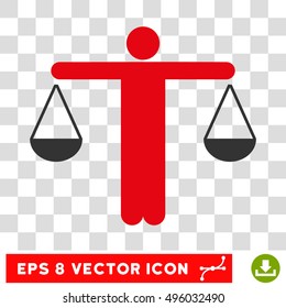 Vector Lawyer EPS vector pictograph. Illustration style is flat iconic bicolor gray and intensive red symbol on a transparent background.