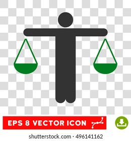 Vector Lawyer EPS vector pictograph. Illustration style is flat iconic bicolor green and gray symbol on a transparent background.