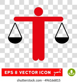 Vector Lawyer EPS vector pictograph. Illustration style is flat iconic bicolor black and intensive red symbol on a transparent background.