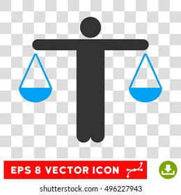 Vector Lawyer EPS vector pictograph. Illustration style is flat iconic bicolor blue and gray symbol on a transparent background.