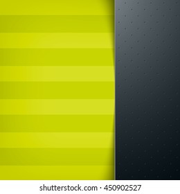 Vector layered abstract background with a sidebar and realistic shadow. Subtle horizontal stripes