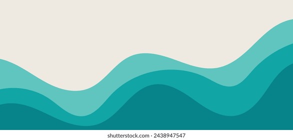Vector layered blue water wave banner template