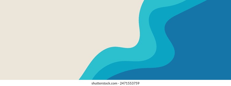 Plantilla de Anuncio de onda de agua azul con capas de Vector