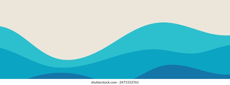 Plantilla de Anuncio de onda de agua azul con capas de Vector