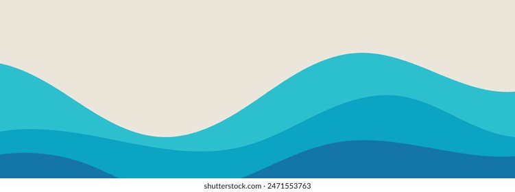 Plantilla de Anuncio de onda de agua azul con capas de Vector