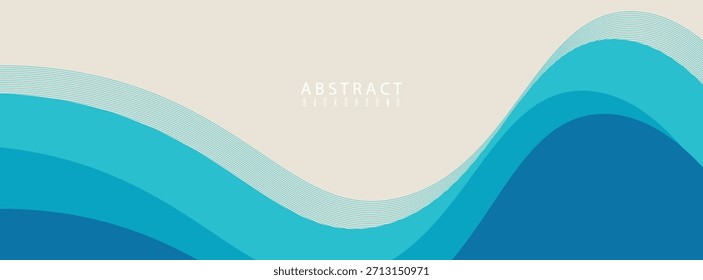 Plantilla de Anuncio de onda de agua azul en capas de Vector. traje para en cartel, Web, diseño