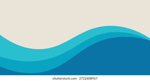 Vektor geschichtete blaue Wasserwelle Banner Vorlage