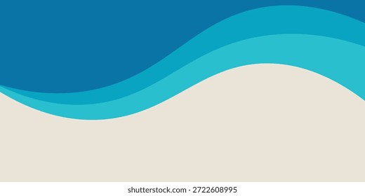 Plantilla de Anuncio de onda de agua azul en capas de Vector