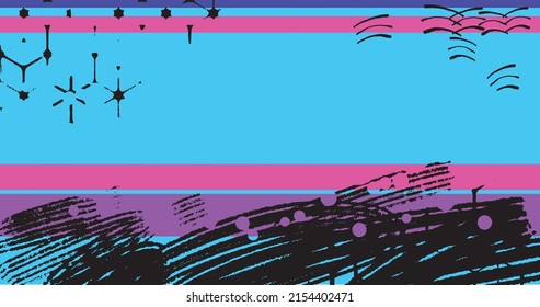 vector layered illustration of abstract 80s style colorful vivid optimistic background