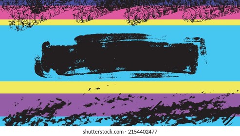 vector layered illustration of abstract 80s style colorful vivid optimistic background
