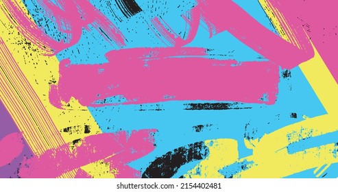 vector layered illustration of abstract 80s style colorful vivid optimistic background