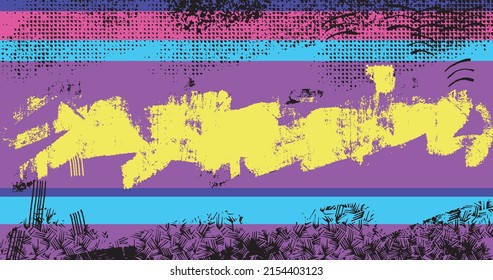 vector layered illustration of abstract 80s style colorful vivid optimistic background
