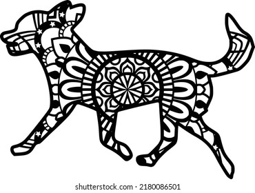  Vector layered template for laser and paper cutting, printing on a T-shirt, mug. Animal silhouette. 