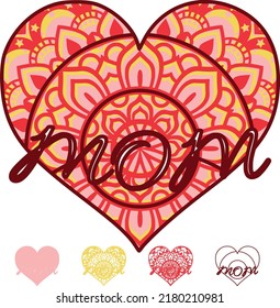  Vector layered template for laser and paper cutting, printing on a T-shirt, mug. 