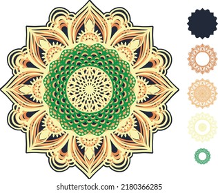  Vector layered template for laser and paper cutting, printing on a T-shirt, mug.