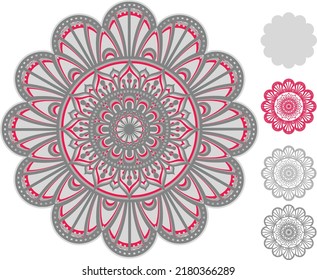  Vector layered template for laser and paper cutting, printing on a T-shirt, mug.