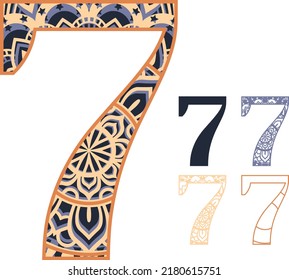  Vector layered template for laser and paper cutting, printing on a T-shirt, mug. 