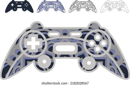 
 Vector layered template for laser and paper cutting, printing on a T-shirt, mug. 